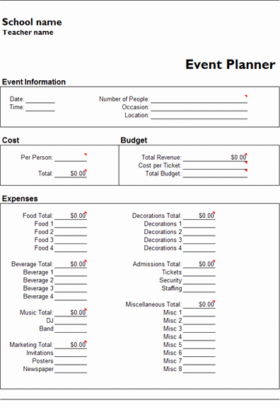 Corporate event Planning Template Elegant Microsoft Excel event Planner Template