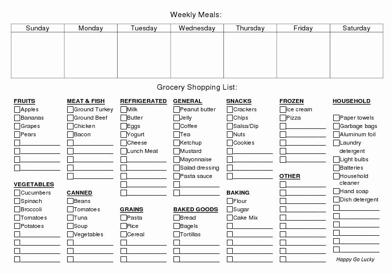 Create A Meal Plan Template Awesome Weekly Meal Planner and Grocery List Free Printable