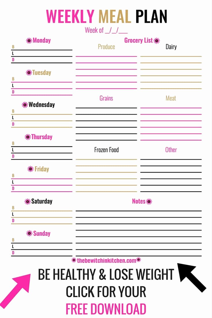 Create A Meal Plan Template Lovely Weekly Meal Plan Download