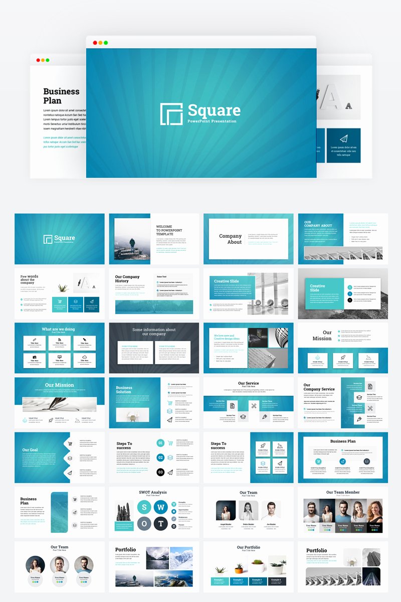 Creative Business Plan Template Inspirational Square Creative Modern Business Plan Powerpoint Template