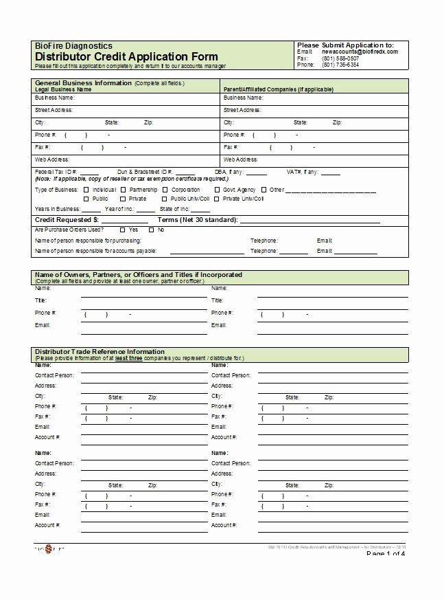 Credit Reference form Template Elegant 40 Free Credit Application form Templates &amp; Samples