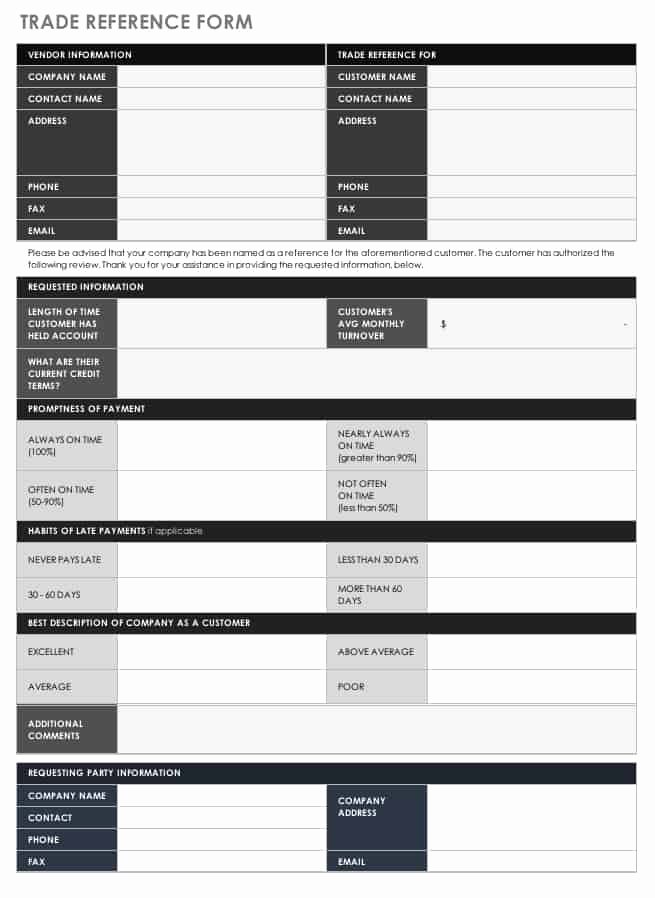 Credit Reference form Template Unique Free Reference Check forms