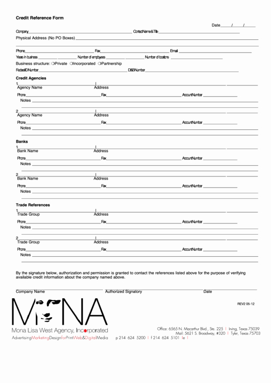 Credit Reference form Template Unique top 12 Credit Reference form Templates Free to In