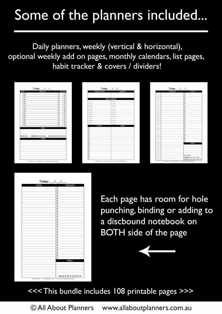 Custom Day Planner Template Beautiful the Create Your Own Planner Kit 108 Printable Pages to