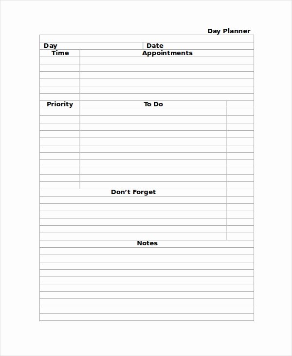 Custom Day Planner Template Best Of 13 Daily Planner Templates Free Sample Example format