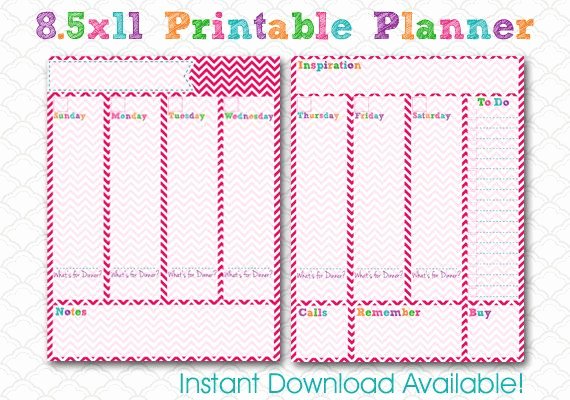 Custom Day Planner Template Fresh Printable Planner Weekly Planner Printable Calendar with