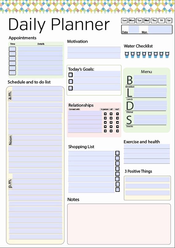 Custom Day Planner Template Lovely Day Planner Printable Daily Planner Editable Daily