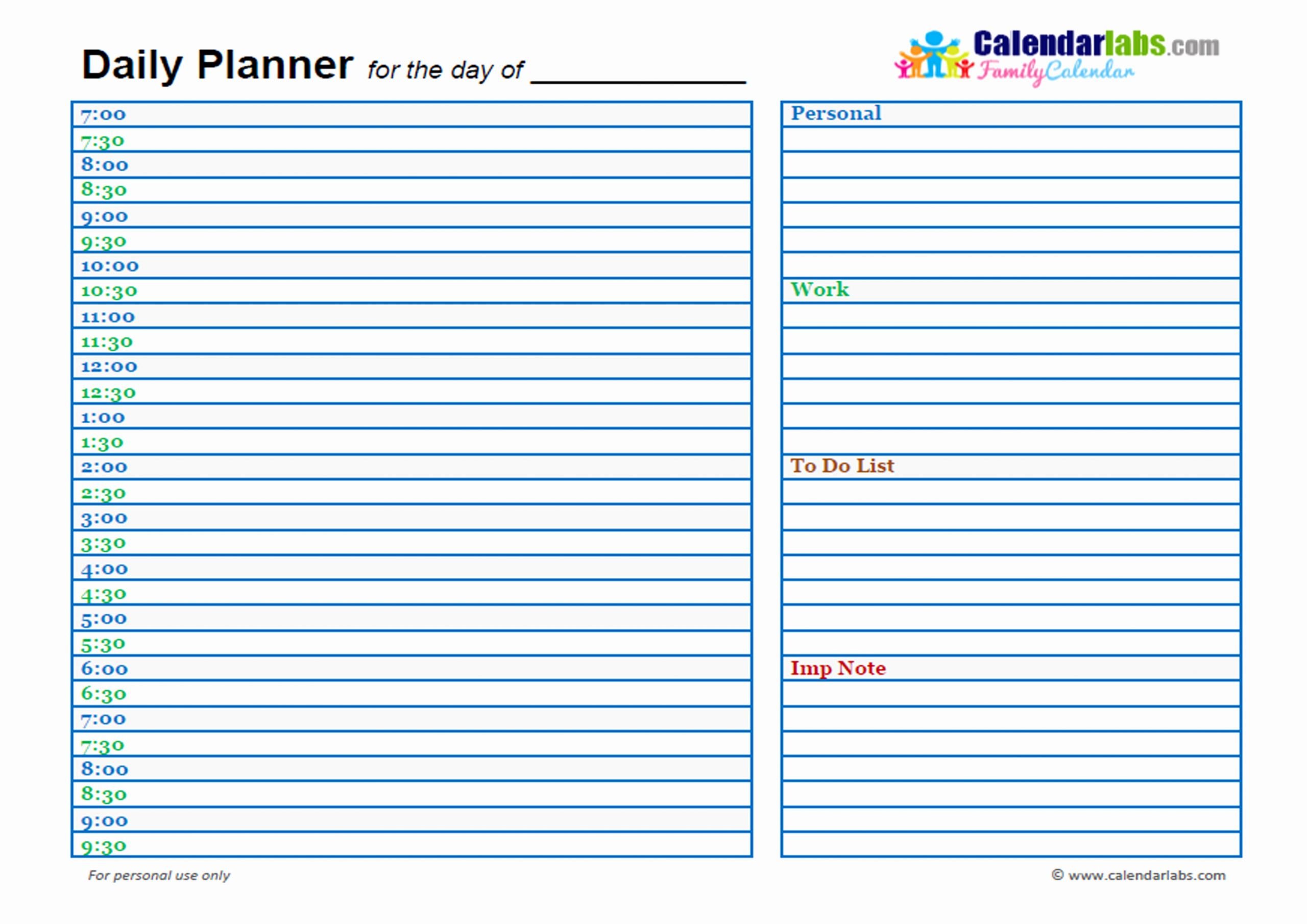 Custom Day Planner Template Luxury 2017 Family Day Planner Free Printable Templates