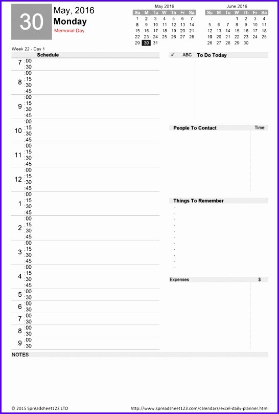 Custom Day Planner Template Luxury 6 Day Planner Excel Template Exceltemplates Exceltemplates