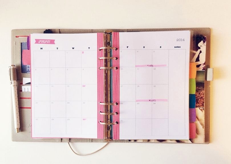 Custom Day Planner Template New My 2014 Filofax Set Up Free Printables A5 Calendar Custom