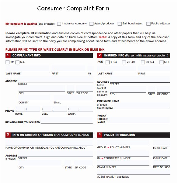 Customer Complaint form Template Fresh Sample Consumer Plaint form 7 Free Documents In Pdf