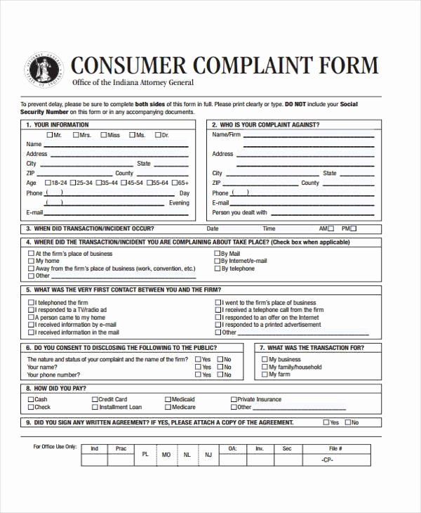 plaint form template