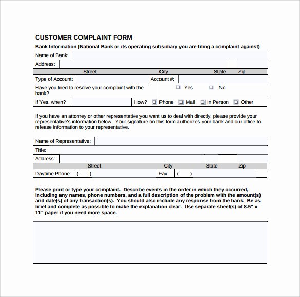 Customer Complaint form Template Unique Sample Customer Plaint form Examples 7 Free