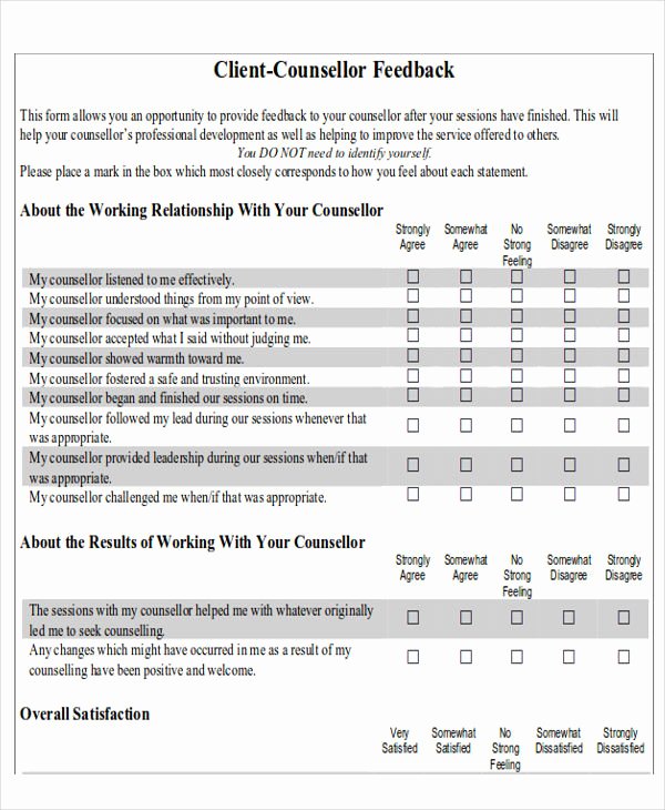 Customer Feedback form Template Awesome Sample Client Feedback form In Word 8 Examples In Word