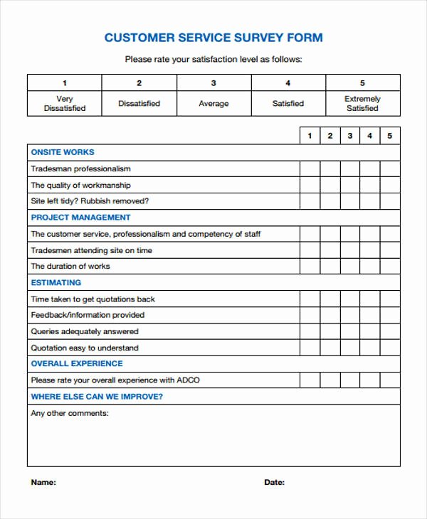 Customer Feedback form Template Beautiful Free 11 Customer Feedback form Templates