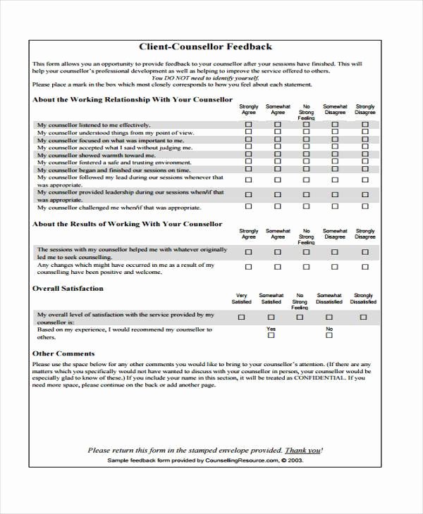 Customer Feedback form Template Beautiful Free 50 Feedback form Templates