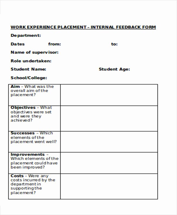 Customer Feedback form Template Fresh Sample Feedback form In Word 11 Examples In Word