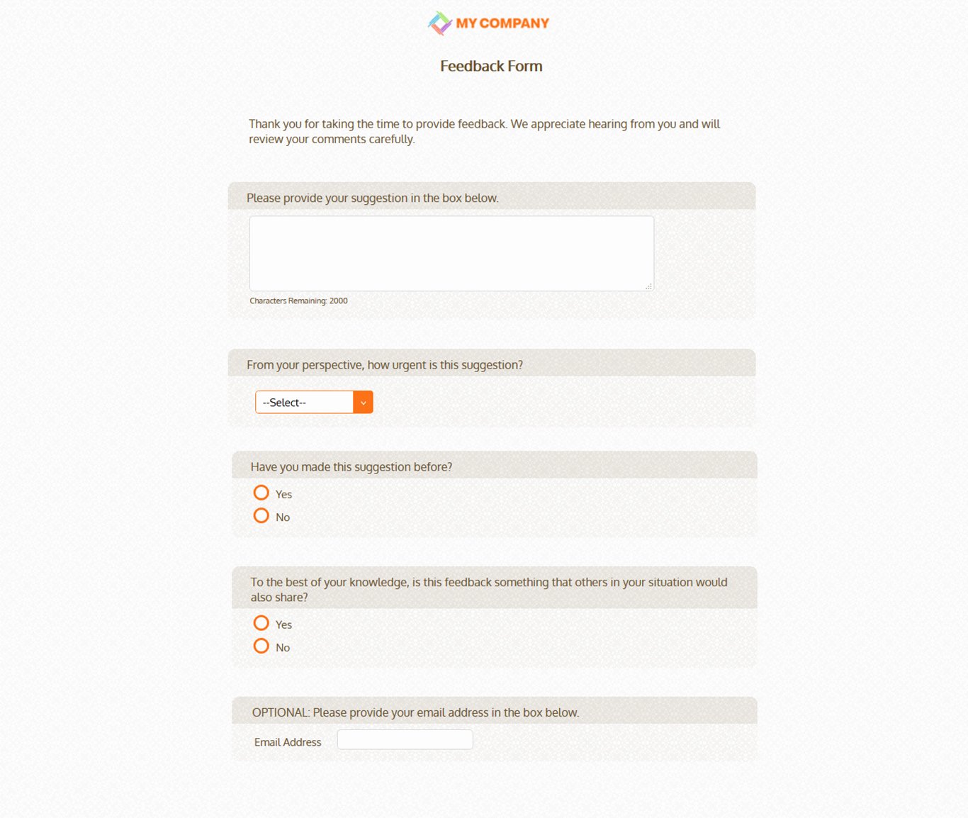 Customer Feedback form Template Lovely Free Customer Feedback form Template &amp; Sample Questions