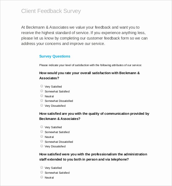 Customer Feedback form Template New Download All Types Of Survey Templates