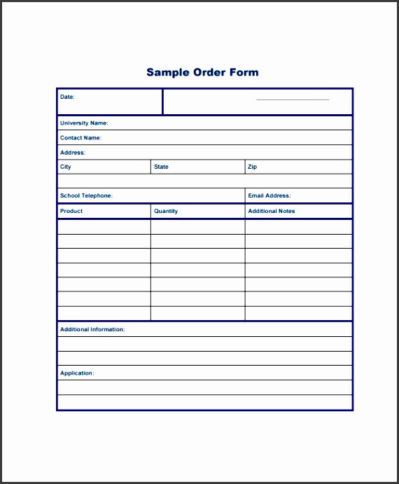 Customer order form Template Awesome 5 Sample order form Layout Sampletemplatess