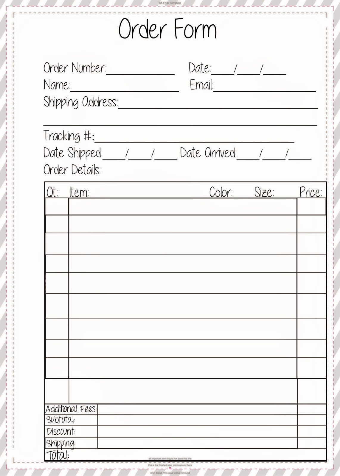 Customer order form Template Inspirational Free order form Planner Printable the Stitch Maker