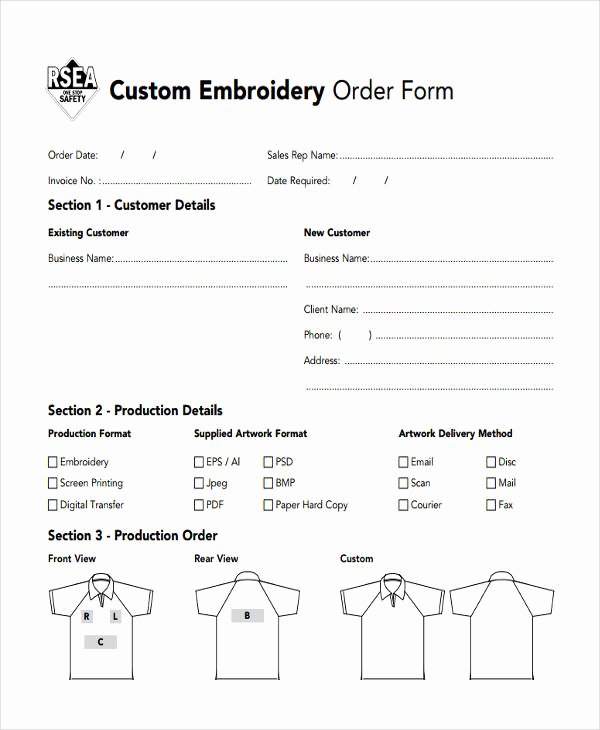 Customer order form Template Lovely Free 9 Custom order form In Sample Example format