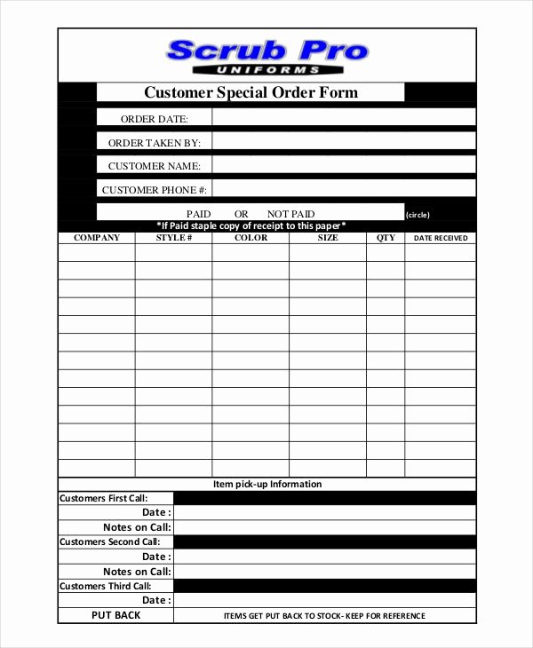 Customer order form Template Unique 34 Simple order forms