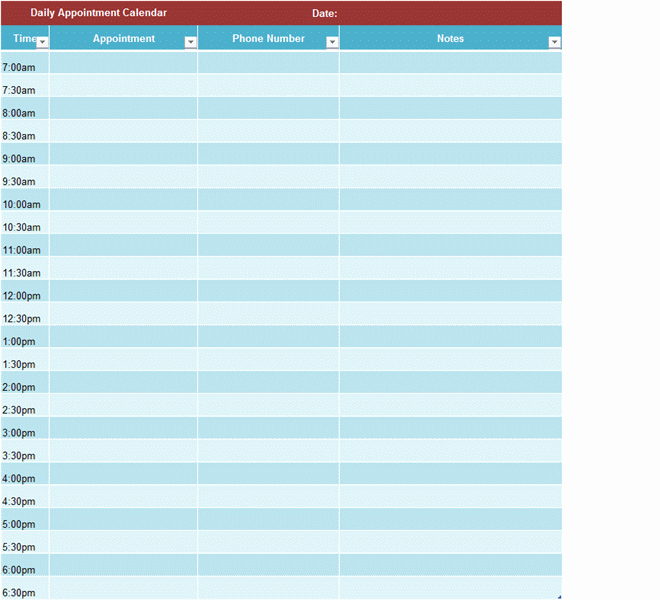 Daily Appointment Schedule Template Inspirational Download Daily Appointment Calendar Calendar Templates Free