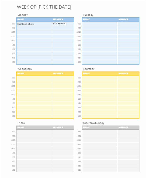Daily Appointment Schedule Template Luxury 41 Free Calendar Templates