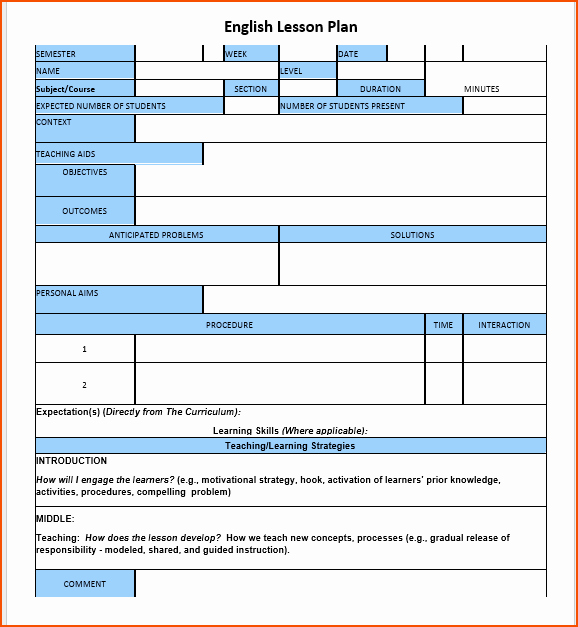 Daily Lesson Plan Template Word Awesome 5 Easy Lesson Plan Template Bookletemplate