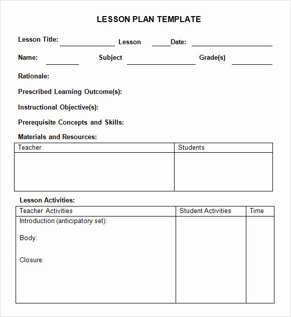 Daily Lesson Plan Template Word Awesome Best S Of Preschool Lesson Plan Template Pdf