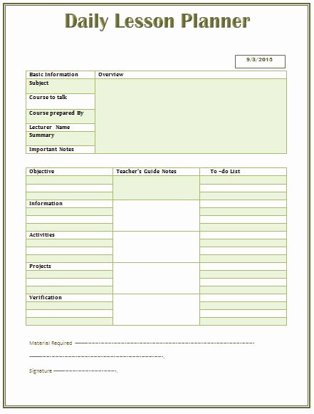 Daily Lesson Plan Template Word Best Of Daily Lesson Plan Template for Word 441×581