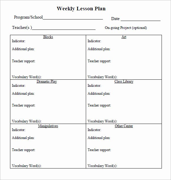 Daily Lesson Plan Template Word Luxury Free 8 Weekly Lesson Plan Samples In Google Docs