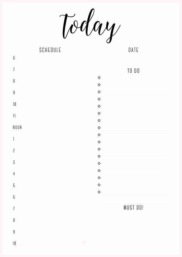 Daily Planner Printable Template Awesome Free Printable Irma Daily Plannersyou May Also Like