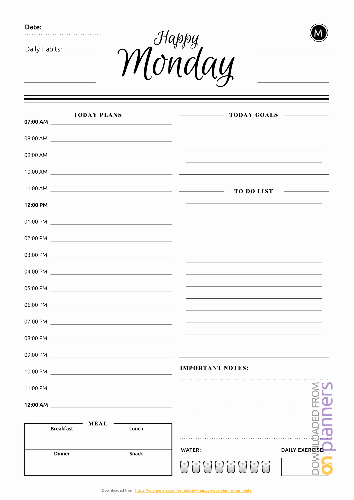 Daily Planner Printable Template Beautiful Daily Planner Templates Printable Download Free Pdf