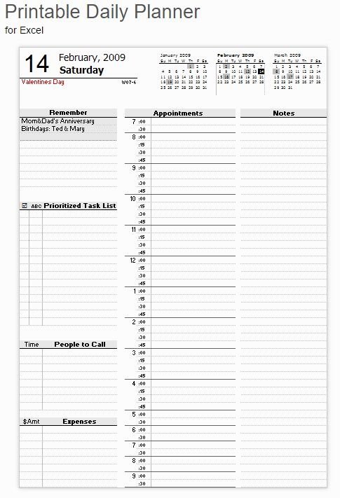 Daily Planner Printable Template Luxury Customize Your Planner with This Free Printable for Excel