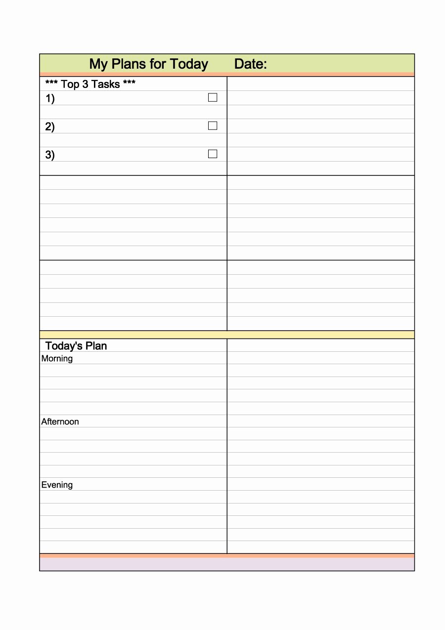 Daily Planner Printable Template New 47 Printable Daily Planner Templates Free In Word Excel Pdf