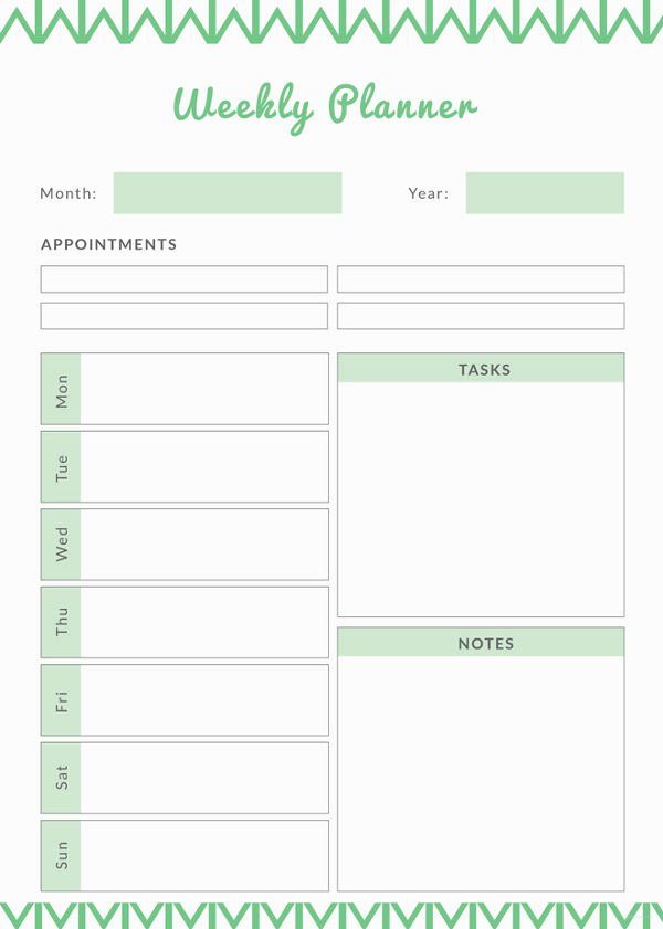 Daily Planner Printable Template New Weekly Meal Planner Template 9 Free Pdf Word Documents