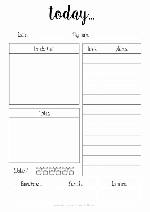 printable daily planner templates