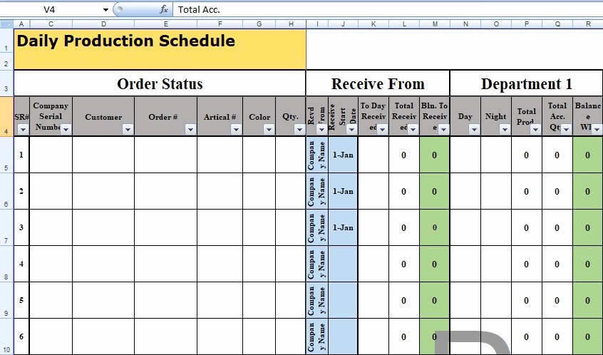 Daily Schedule Excel Template Elegant Daily Production Schedule Template format Excel