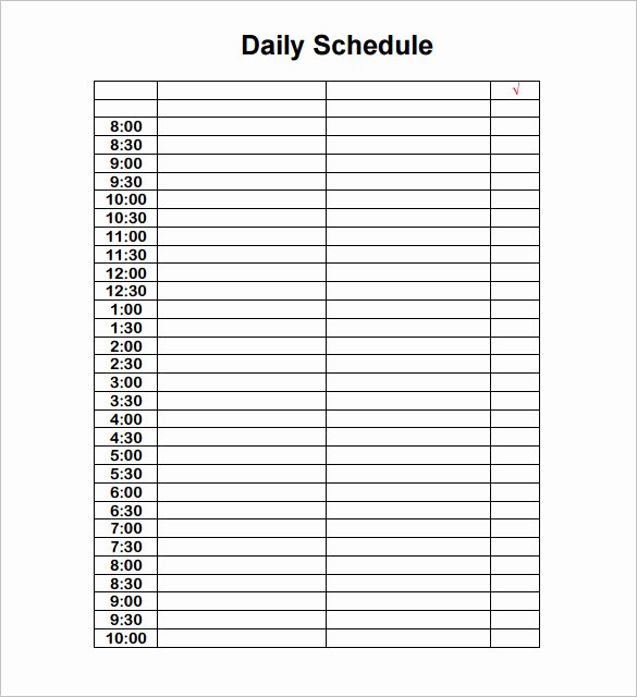 Daily Schedule Excel Template Inspirational 10 Daily Schedule Templates Docs Pdf