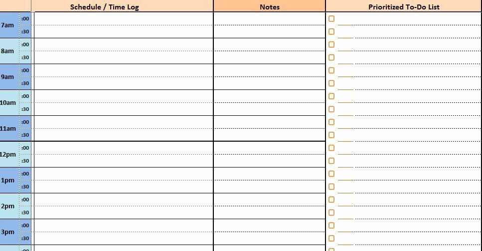 Daily Schedule Excel Template Inspirational Student Planner Templates