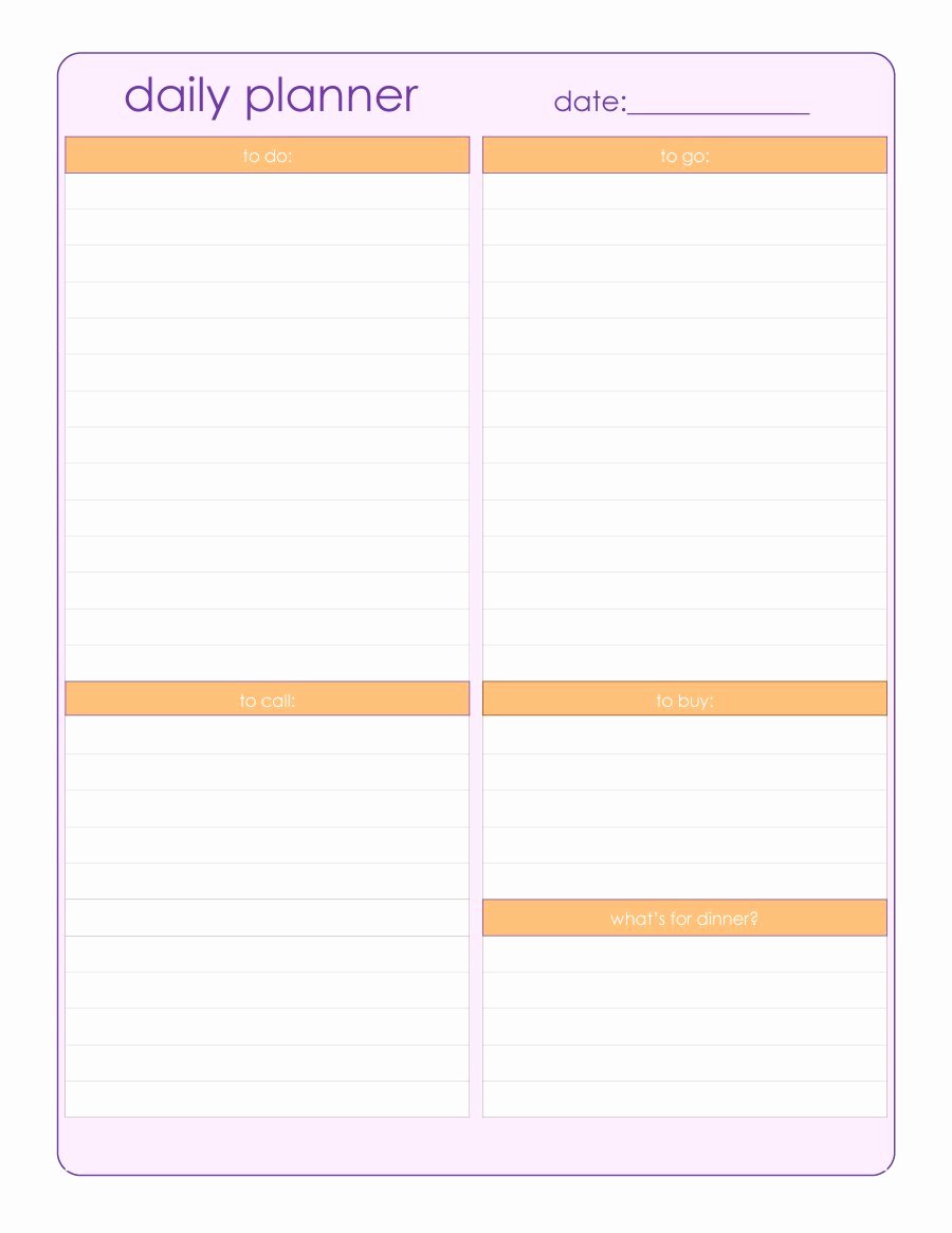 Daily Schedule Planner Template Best Of 47 Printable Daily Planner Templates Free In Word Excel Pdf