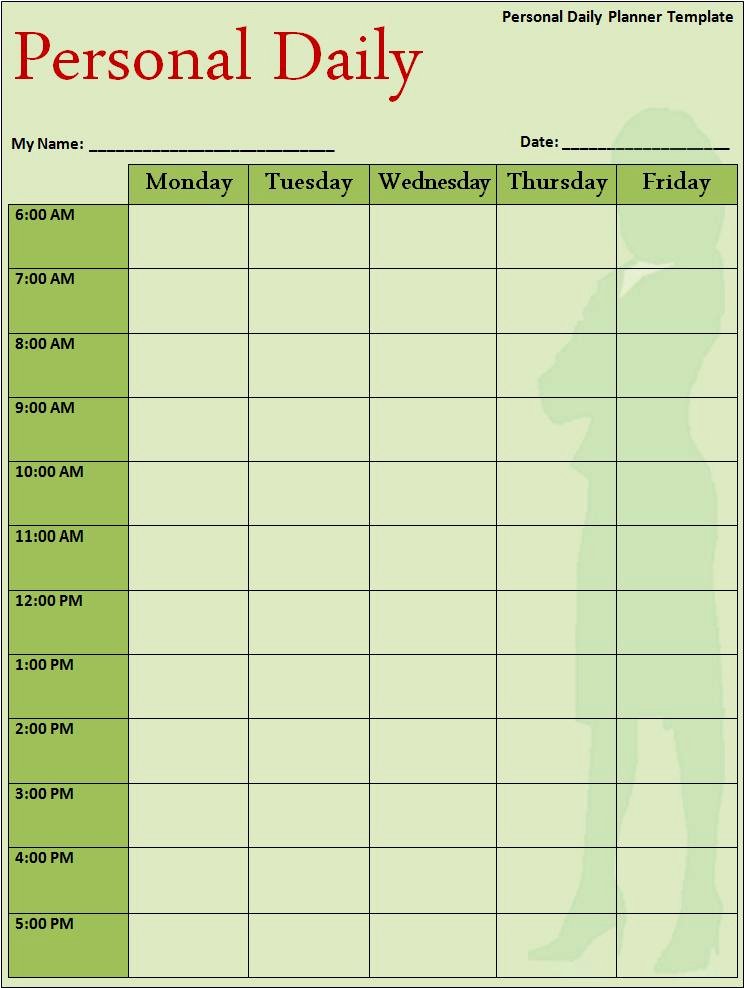 Daily Schedule Planner Template Fresh Daily Planner Template