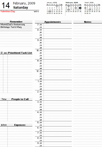 Daily Schedule Planner Template Inspirational A Free Daily Planner Spreadsheet for Printing Your Own
