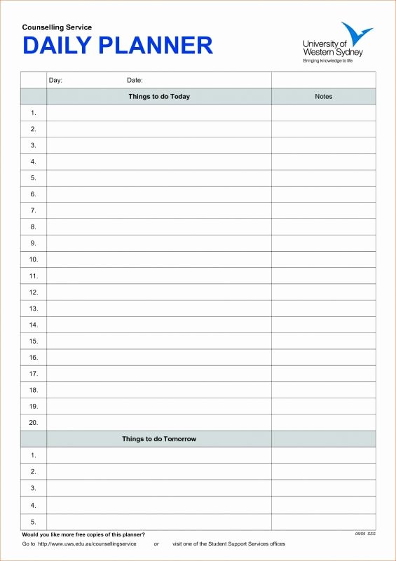 Daily Schedule Planner Template Inspirational Daily Schedule Planner
