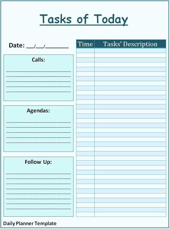 Daily Schedule Planner Template Inspirational Daily Schedule Template Word – Task List Templates