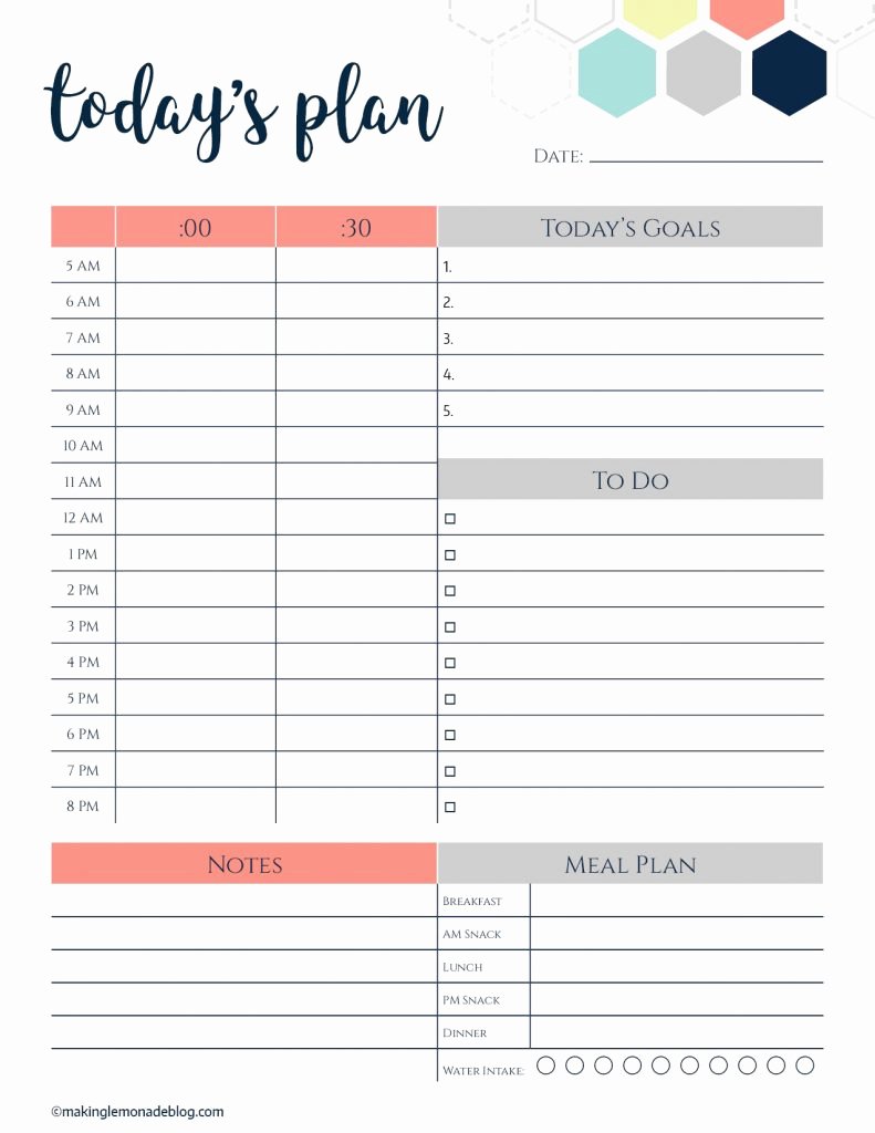 Daily Schedule Planner Template New Printable Daily Schedule
