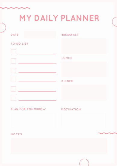 Daily Schedule Planner Template Unique Customize 94 Daily Planner Templates Online Canva