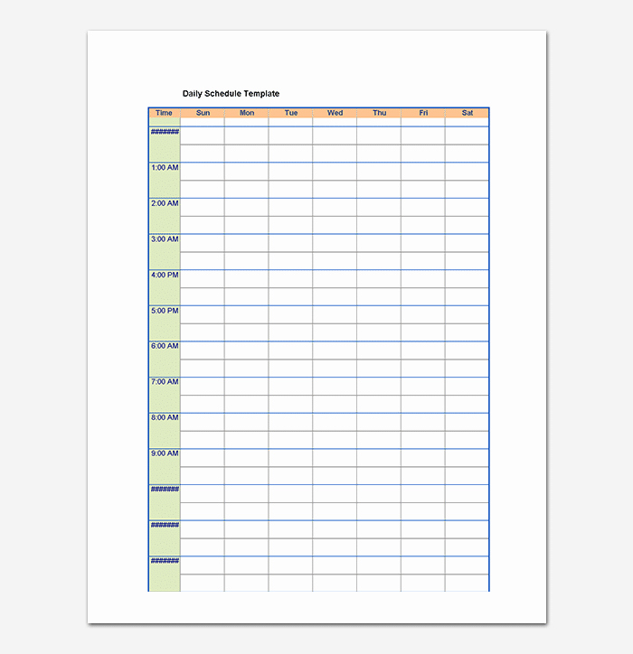 Daily Schedule Template Free Best Of Daily Schedule Template 22 Planners for Excel Word